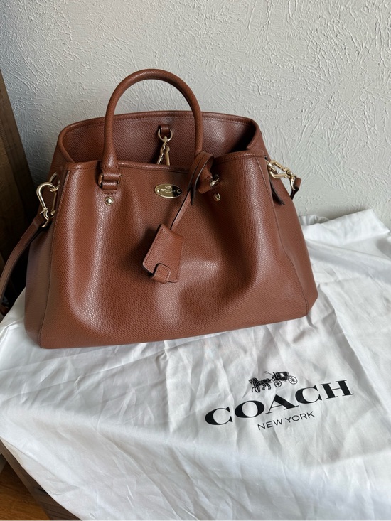 Coach Handbags - COACH small Margot Carryall in tan pebbled leather